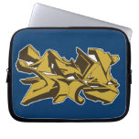 Style graffiti gold laptop sleeve