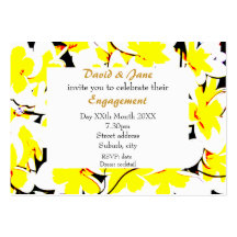 stylised flower bouquet invite business card