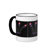Stylised peacock feather coffee mug