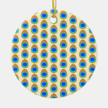 Stylised Peacock Feather Pattern. Christmas Ornaments