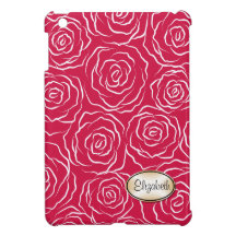 Stylised Roses Pattern iPad Mini Case -cherry