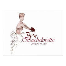 Stylish bachelorette party postcard