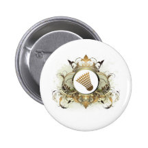 Stylish Badminton Pinback Button