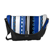 Stylish blue black white pattern messenger bag
