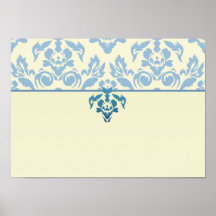 Stylish blue floral wedding gift poster