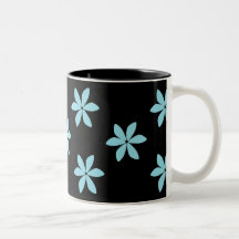 Stylish Blue Flower Pattern Mug