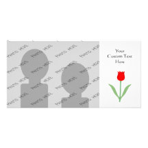 Stylish Bright Red Tulip. Picture Card
