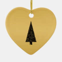 Stylish Christmas Tree. Black and Gold. Christmas Ornaments