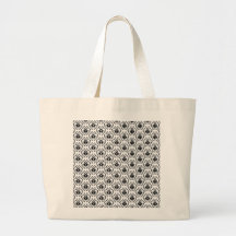 Stylish Damask Design in Black and White. Tote Bags