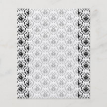 Stylish Damask Design in Black and White. Flyer Design