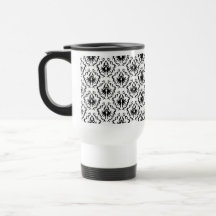 Stylish Damask Design in Black and White. Mug