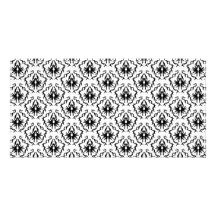 Stylish Damask Design in Black and White. Photo Card