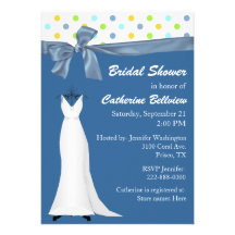 Stylish Federal Blue Bridal Shower Invitation