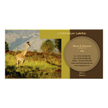 Stylish giraffe safari profile cards customisable customised photo card