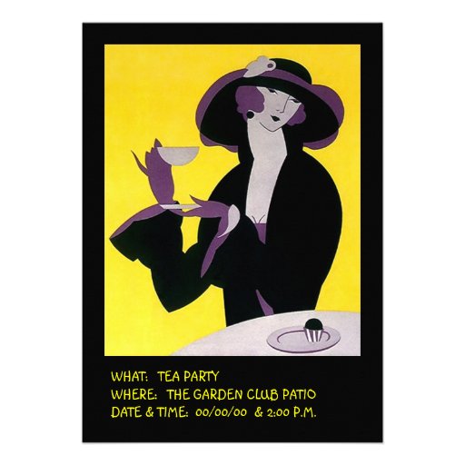 Stylish Lady High Tea Afternoon Invitations Party