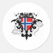 Stylish Norway Round Stickers