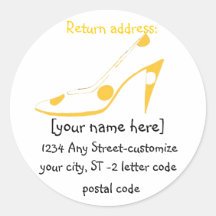 Stylish Shoe Lover address labels Round Sticker