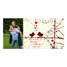 Stylish swirl vines birds save the date photocard photo card