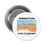 Subduction Leads To Orogeny (Geology Humour) Pinback Button