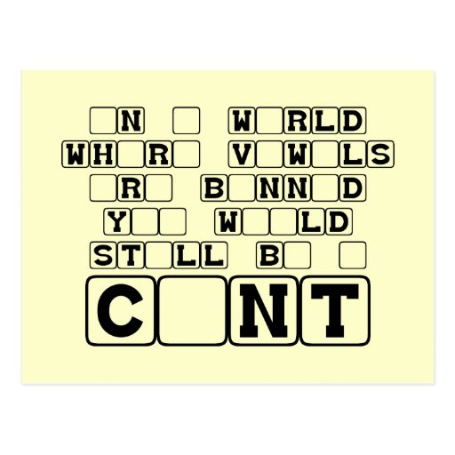 Subtle and offensive slogan post card
