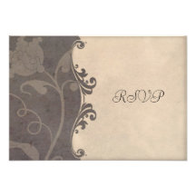 Subtle Earthen Tones Floral Wedding RSVP Custom Invite