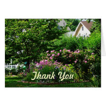 Suburban Garden With Roses Greeting Cards
