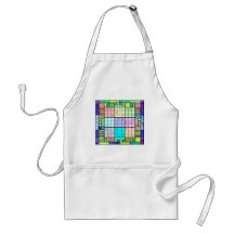 Sudoku Stained Glass Design Aprons