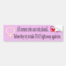 suffragette bumper stickers