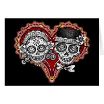 Sugar Skull Couple Cards cards