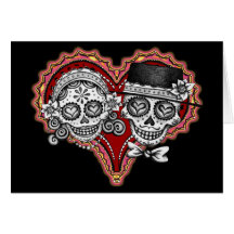 Sugar Skull Couple Cards