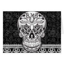 Sugar Skull Dia De Los Muerte Lace  Cards