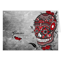Sugar Skull Gracias Notecard