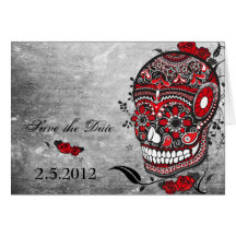 Sugar Skull Save the Date Wedding  Notecard
