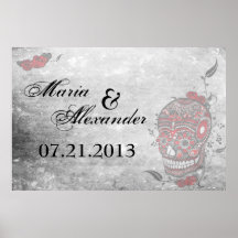 Sugar Skull Wedding Date Poster