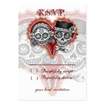 Sugar Skull Wedding RSVP Cards Business Card Templates