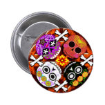 sugar skulls n' bones buttons