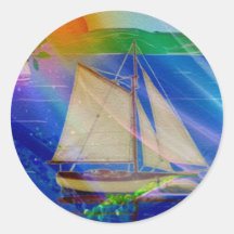 Summer Breeze Round Stickers