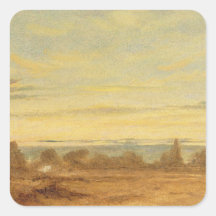Summer - Evening Landscape (oil on canvas) Stickers