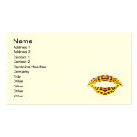 SUMMER FIRE LEOPARD PRINT KISS LIPS SMILE TATTOO BUSINESS CARD TEMPLATE