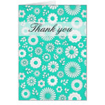 Summer floral turquoise Thank You Card