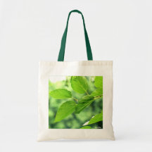 'Summer Leaves with Raindrops' Budget Canvas Tote Canvas Bag