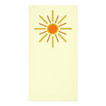 Summer sun. Yellow and orange. Picture Card