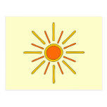Summer sun. Yellow and orange. Postcard