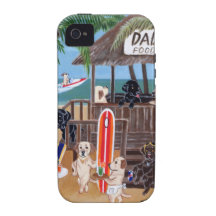 Summer Vacation Labradors Painting Case-Mate iPhone 4 Cases