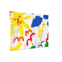 Sun face with seagulls canvas print