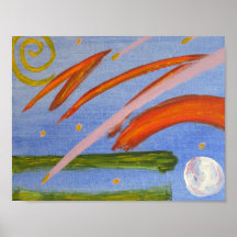 Sun Moon Abstract Posters