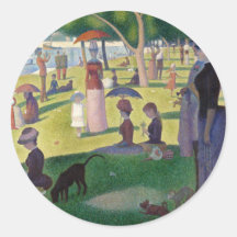 Sunday Afternoon on the Island of La Grande Jatte Round Stickers