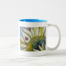 Sunflower and Ladybug Coffee Mugs