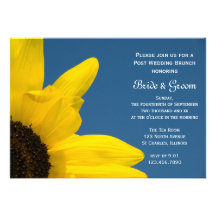 Sunflower and Sky Post Wedding Brunch Invitations