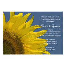 Sunflower and Sky Post Wedding Brunch Invitations